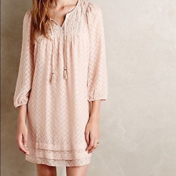 ANTHROPOLOGIE One September Anwen Peasant Boho Tassel Dress - Picture 2 of 7